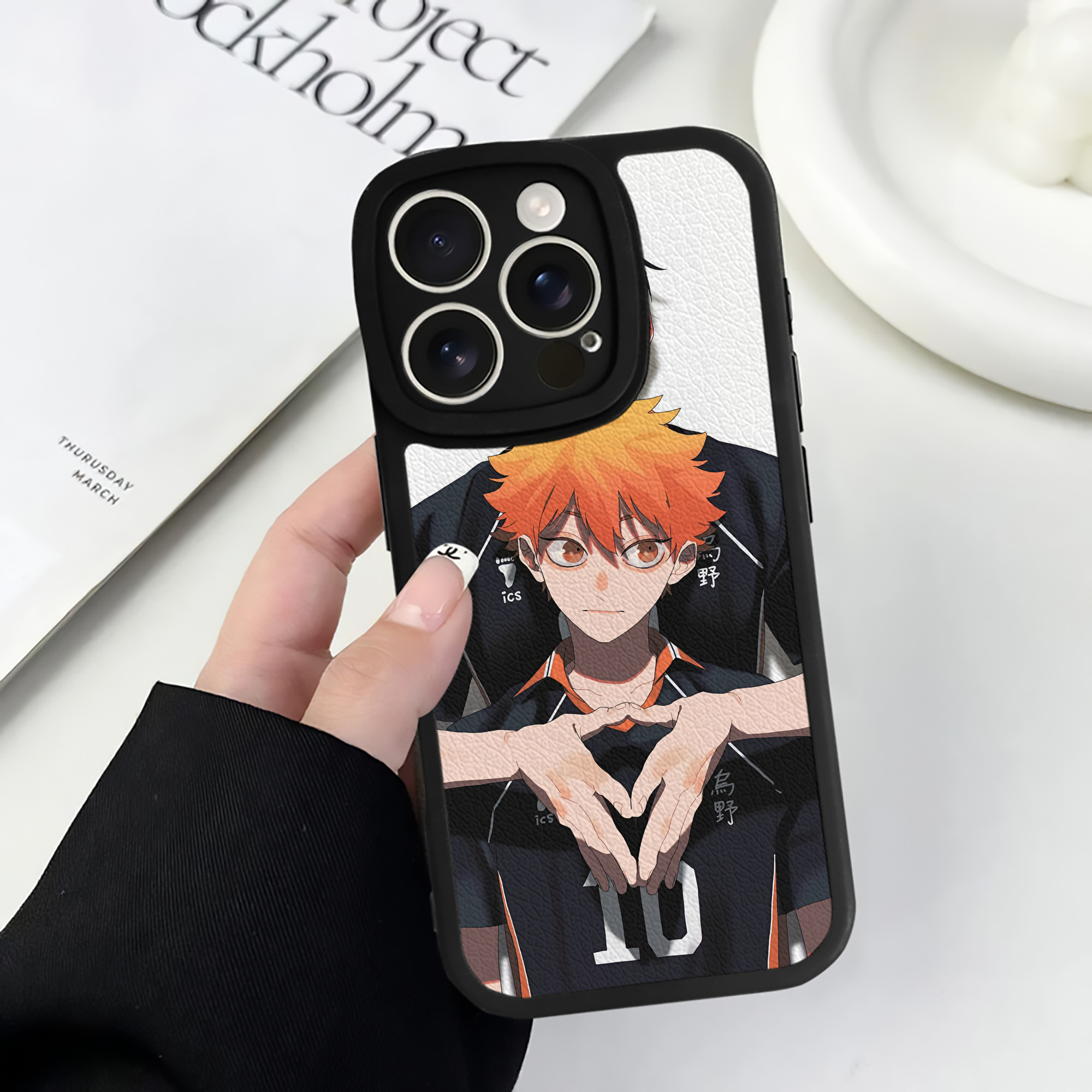 （画像用） ハイキュー!! Haikyu!! 【iPhone 16シリーズ対応】シリコンスマホケース（レザー調） 材質：シリコン